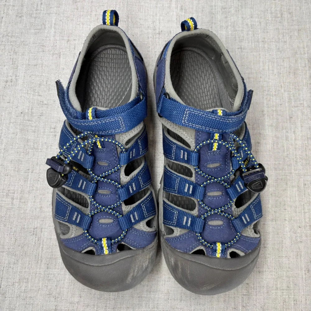 Keen Newport H2 Closed Toe Water Sandals Blue & Grey Sport Hiking Big Kid Size 6